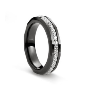 Inel ceramic negru cu argint si pietre DiAmanti CS-1162BR-AS (Argint 925‰ 1 g.)